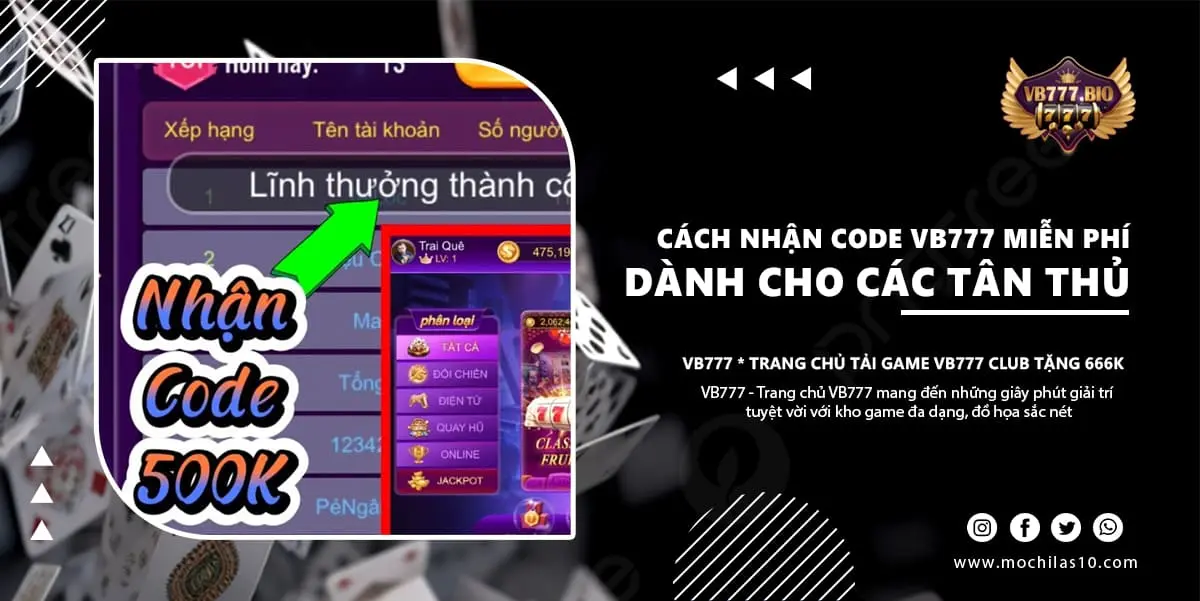 Cách nhận code VB777 mỗi ngày